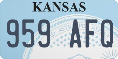 KS license plate 959AFQ