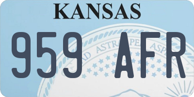 KS license plate 959AFR