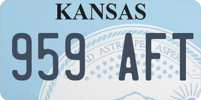 KS license plate 959AFT