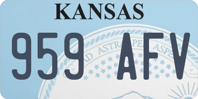 KS license plate 959AFV