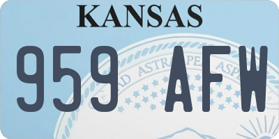 KS license plate 959AFW