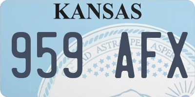 KS license plate 959AFX