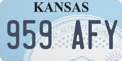 KS license plate 959AFY