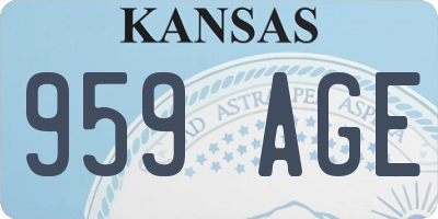 KS license plate 959AGE