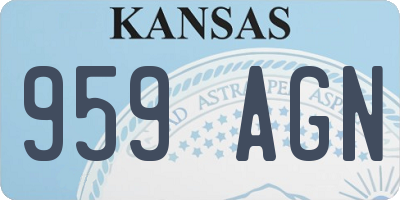 KS license plate 959AGN