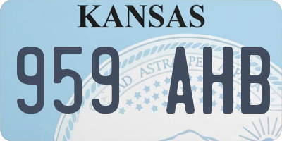 KS license plate 959AHB