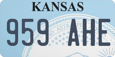 KS license plate 959AHE