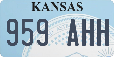 KS license plate 959AHH