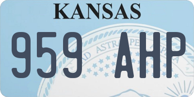 KS license plate 959AHP