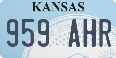 KS license plate 959AHR