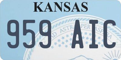 KS license plate 959AIC