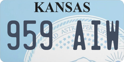 KS license plate 959AIW