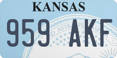 KS license plate 959AKF