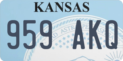 KS license plate 959AKQ