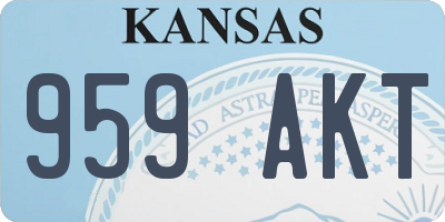 KS license plate 959AKT