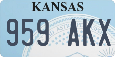 KS license plate 959AKX