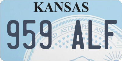 KS license plate 959ALF