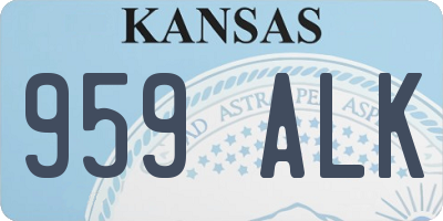 KS license plate 959ALK