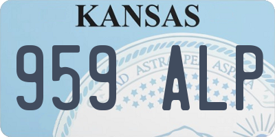 KS license plate 959ALP