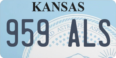 KS license plate 959ALS