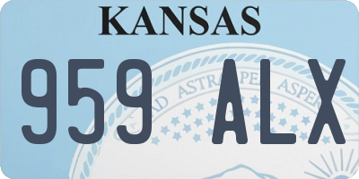 KS license plate 959ALX