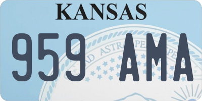 KS license plate 959AMA