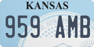 KS license plate 959AMB