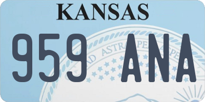 KS license plate 959ANA