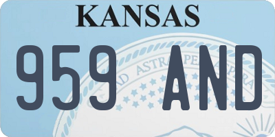 KS license plate 959AND
