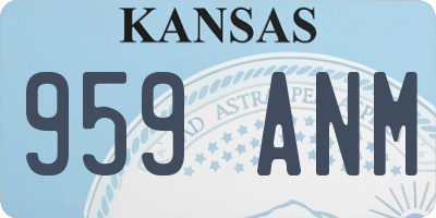 KS license plate 959ANM