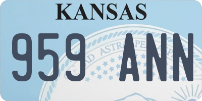 KS license plate 959ANN