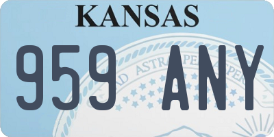 KS license plate 959ANY