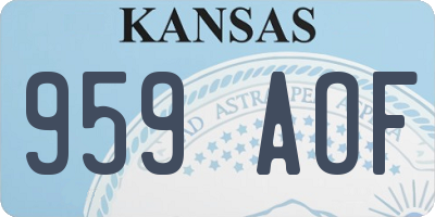 KS license plate 959AOF