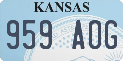 KS license plate 959AOG