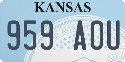 KS license plate 959AOU