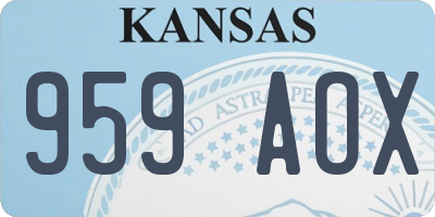 KS license plate 959AOX