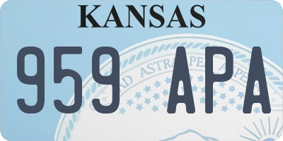 KS license plate 959APA