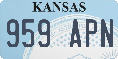 KS license plate 959APN