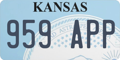 KS license plate 959APP