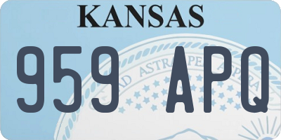 KS license plate 959APQ