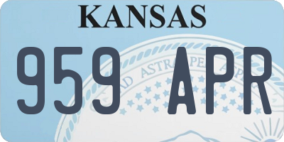 KS license plate 959APR