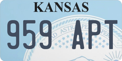KS license plate 959APT