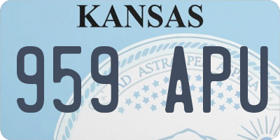 KS license plate 959APU