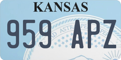 KS license plate 959APZ