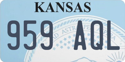 KS license plate 959AQL