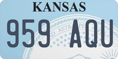 KS license plate 959AQU
