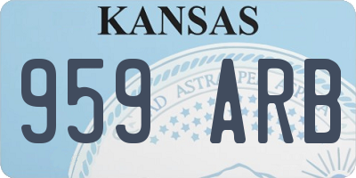 KS license plate 959ARB