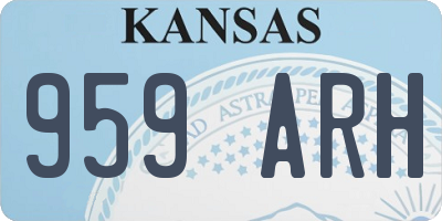 KS license plate 959ARH
