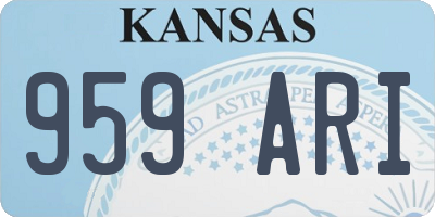 KS license plate 959ARI