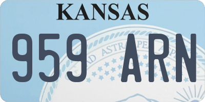 KS license plate 959ARN